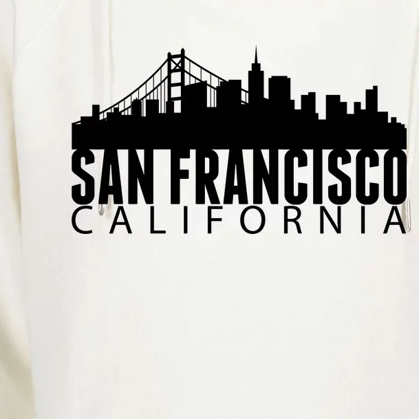 San Francisco California Skyline Womens Funnel Neck Pullover Hood