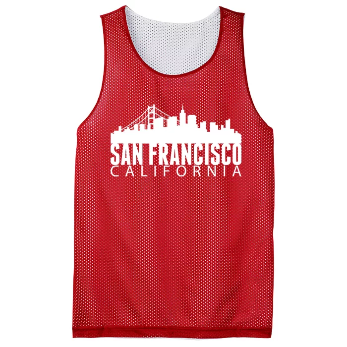 San Francisco California Skyline Mesh Reversible Basketball Jersey Tank