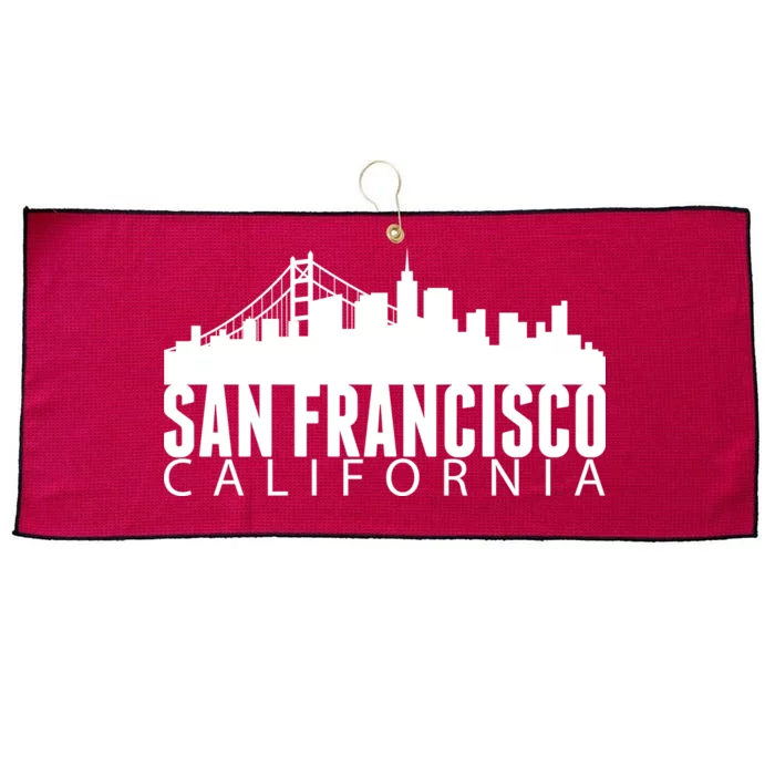 San Francisco California Skyline Large Microfiber Waffle Golf Towel