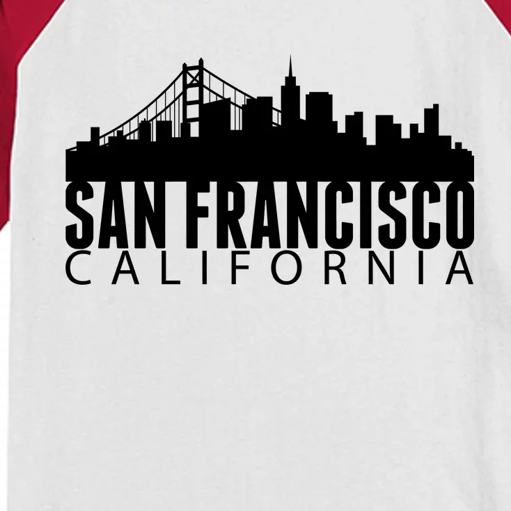 San Francisco California Skyline Kids Colorblock Raglan Jersey