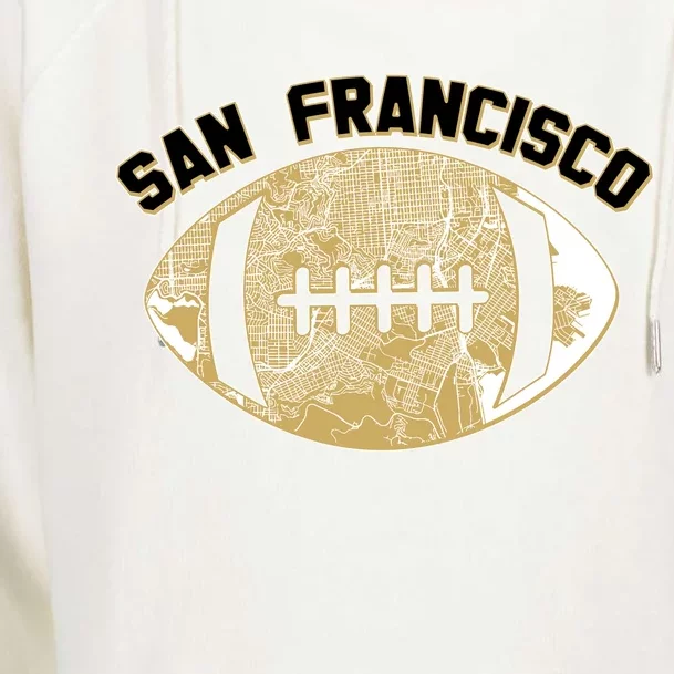 San Francisco Fan Map Football Womens Funnel Neck Pullover Hood