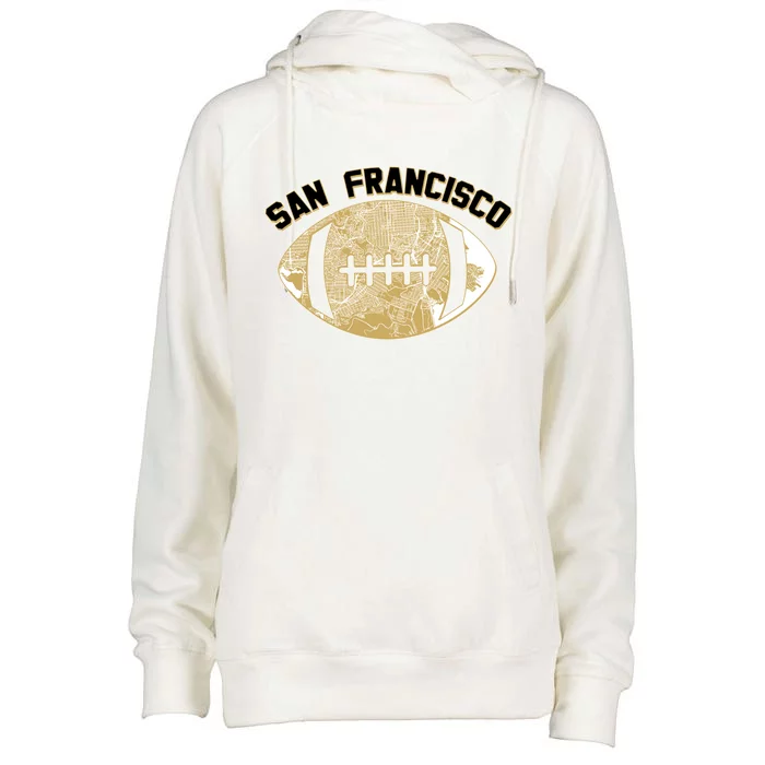 San Francisco Fan Map Football Womens Funnel Neck Pullover Hood