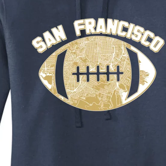 San Francisco Fan Map Football Women's Pullover Hoodie