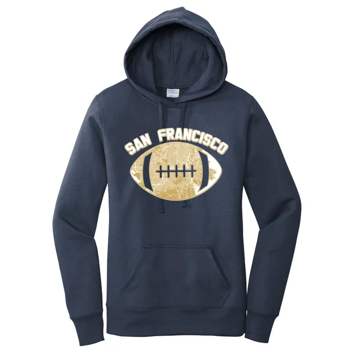 San Francisco Fan Map Football Women's Pullover Hoodie