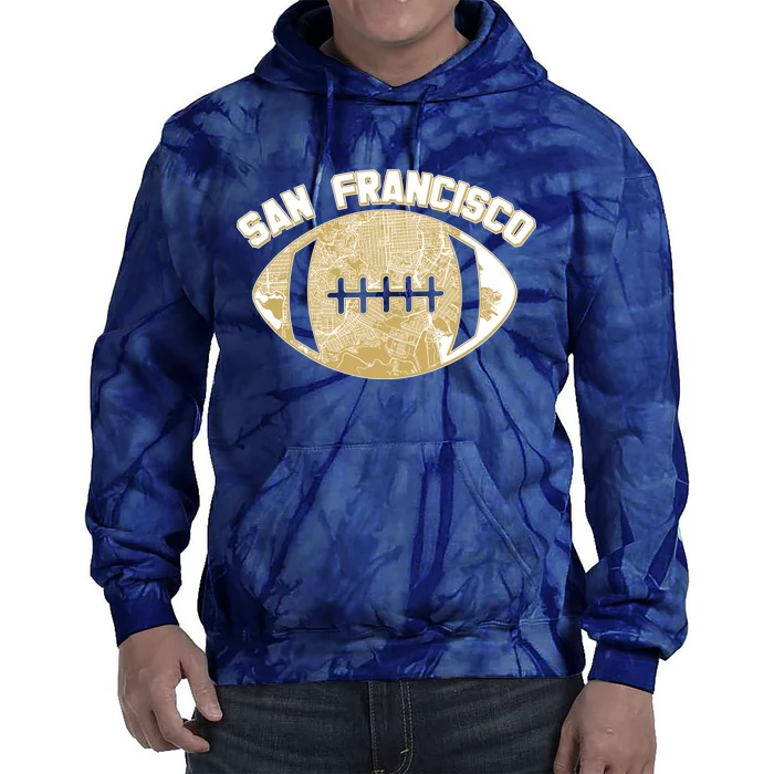 San Francisco Fan Map Football Tie Dye Hoodie