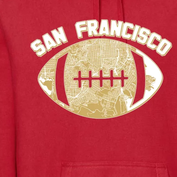 San Francisco Fan Map Football Premium Hoodie