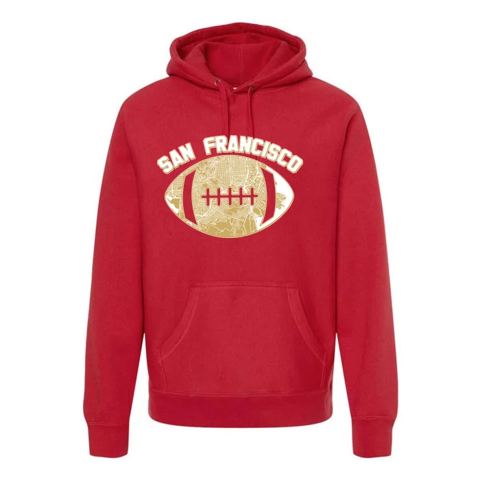 San Francisco Fan Map Football Premium Hoodie