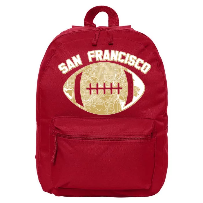 San Francisco Fan Map Football 16 in Basic Backpack