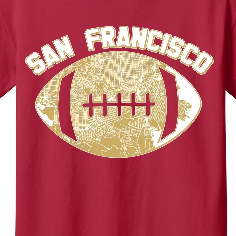 San Francisco Fan Map Football Kids T-Shirt