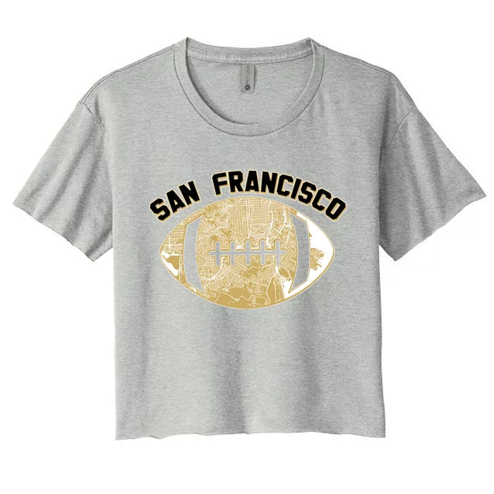 San Francisco Fan Map Football Women's Crop Top Tee