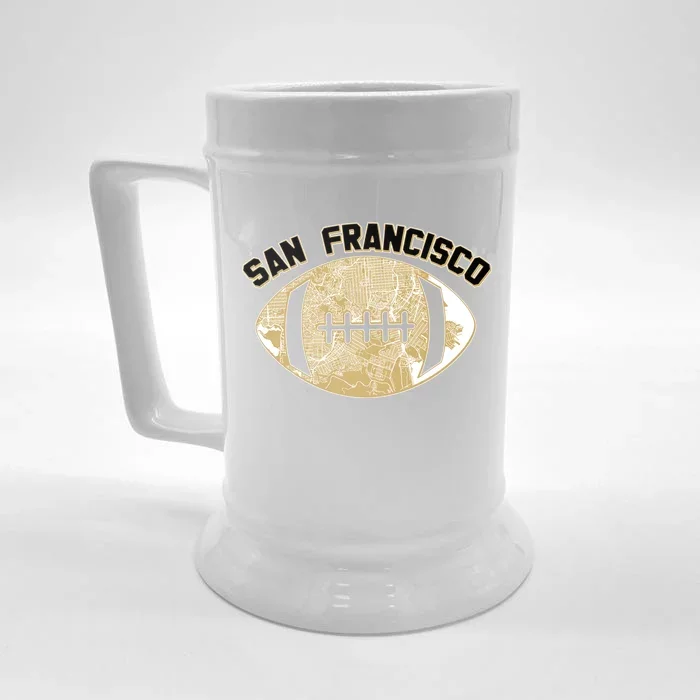 San Francisco Fan Map Football Front & Back Beer Stein