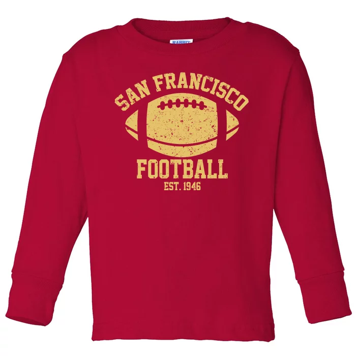 San Francisco Football EST 1946 Vintage Style Toddler Long Sleeve Shirt