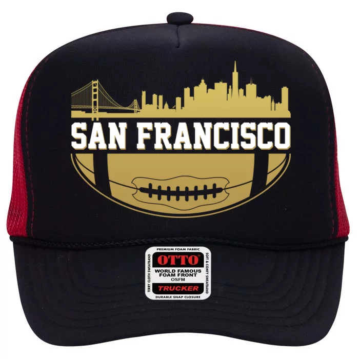 San Francisco Football Skyline High Crown Mesh Trucker Hat