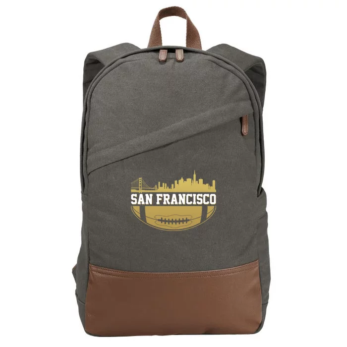 San Francisco Football Skyline Cotton Canvas Backpack