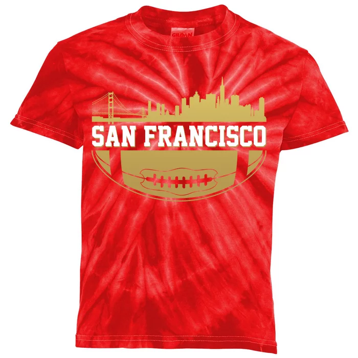 San Francisco Football Skyline Kids Tie-Dye T-Shirt