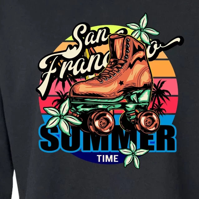 San Francisco Retro Roller Skates Cropped Pullover Crew