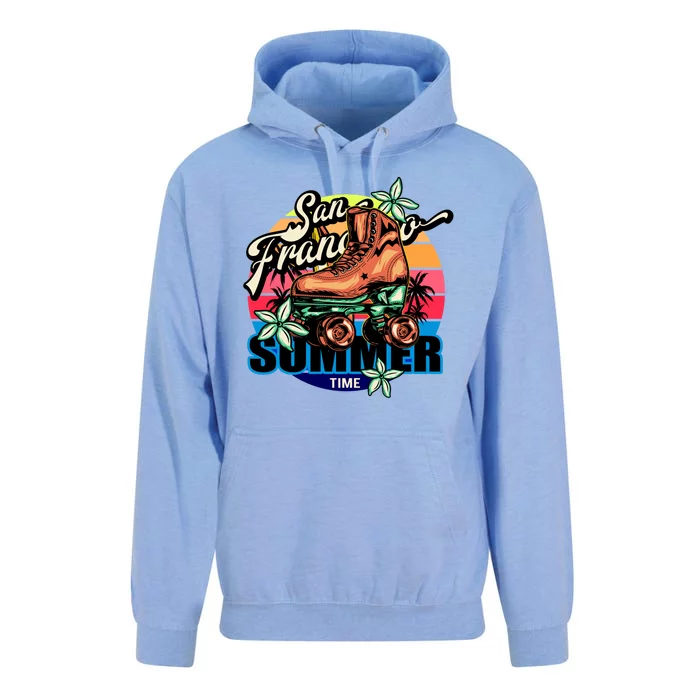 San Francisco Retro Roller Skates Unisex Surf Hoodie