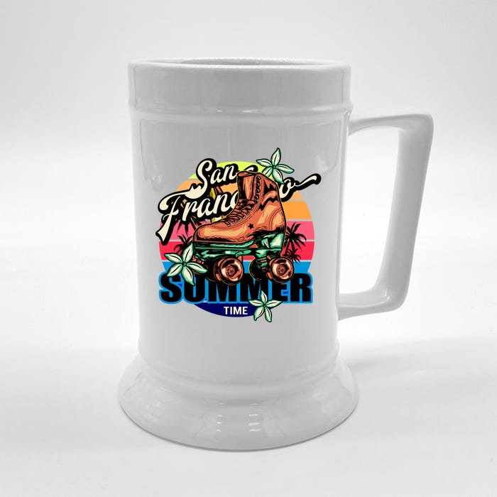 San Francisco Retro Roller Skates Front & Back Beer Stein