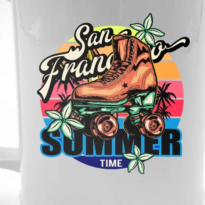 San Francisco Retro Roller Skates Front & Back Beer Stein