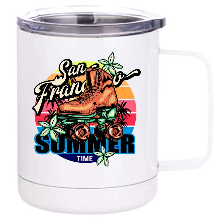 San Francisco Retro Roller Skates Front & Back 12oz Stainless Steel Tumbler Cup