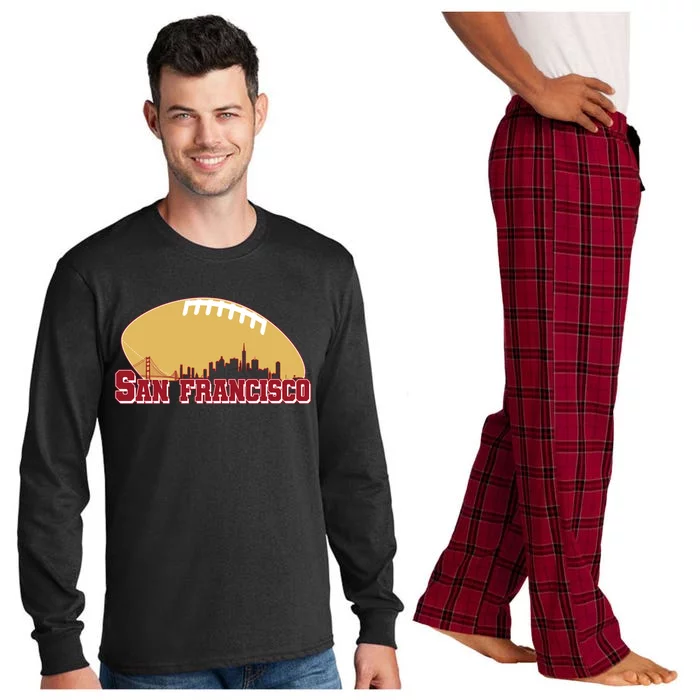 San Francisco Skyline Football Sports Fan Long Sleeve Pajama Set