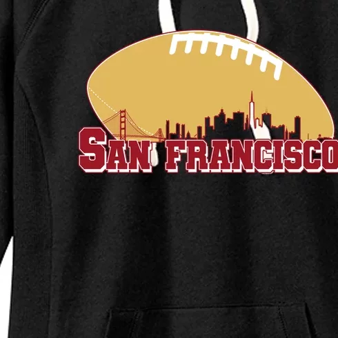 San Francisco Skyline Football Sports Fan Women's Fleece Hoodie