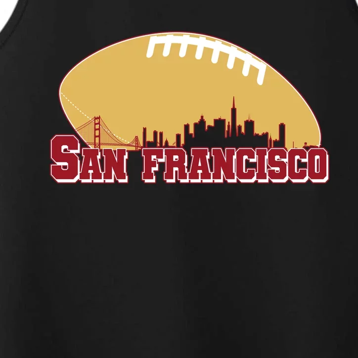 San Francisco Skyline Football Sports Fan Performance Tank