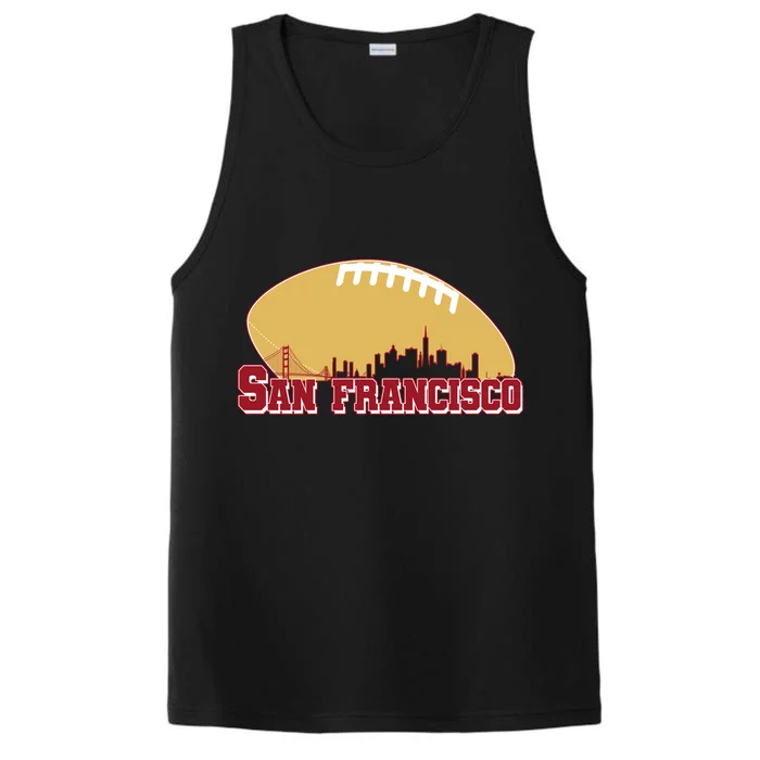 San Francisco Skyline Football Sports Fan Performance Tank