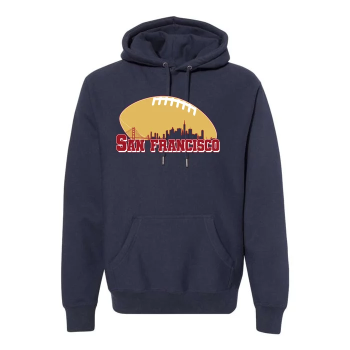 San Francisco Skyline Football Sports Fan Premium Hoodie