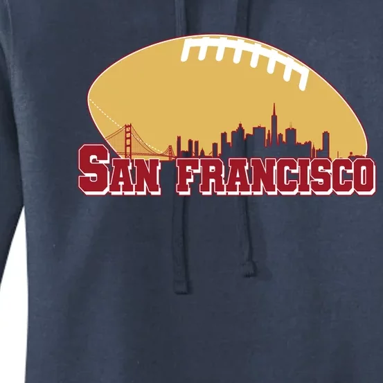 San Francisco Skyline Football Sports Fan Women's Pullover Hoodie