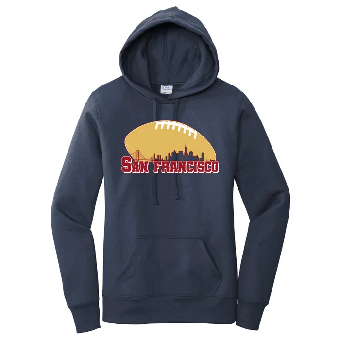 San Francisco Skyline Football Sports Fan Women's Pullover Hoodie