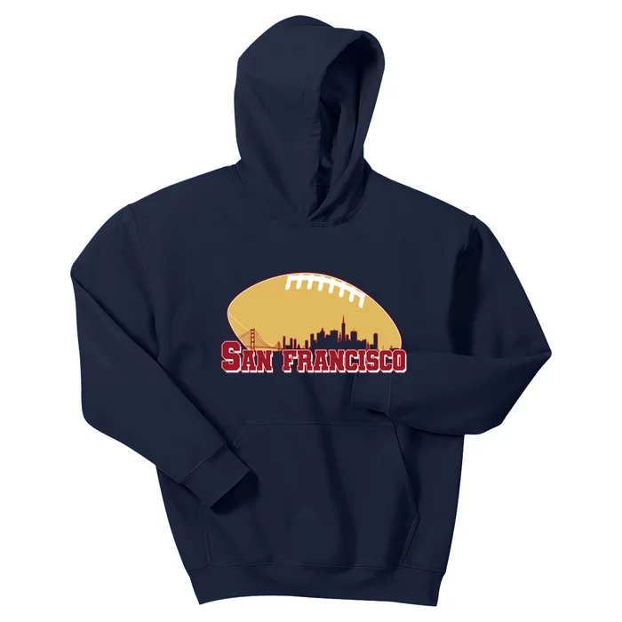 San Francisco Skyline Football Sports Fan Kids Hoodie