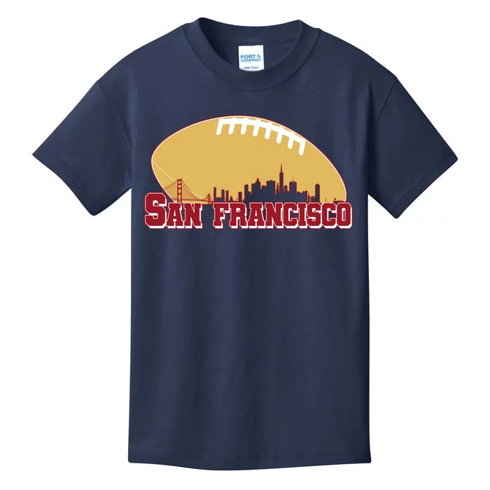 San Francisco Skyline Football Sports Fan Kids T-Shirt