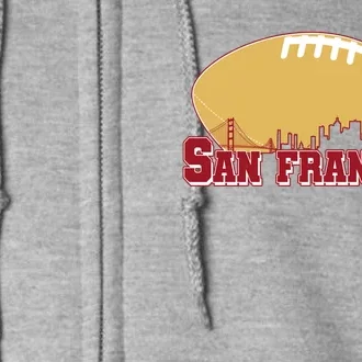 San Francisco Skyline Football Sports Fan Full Zip Hoodie