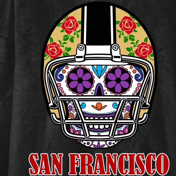 San Francisco Sugar Skull Football Fan Hooded Wearable Blanket