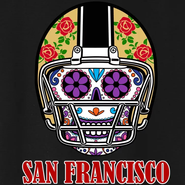 San Francisco Sugar Skull Football Fan Women's Crop Top Tee