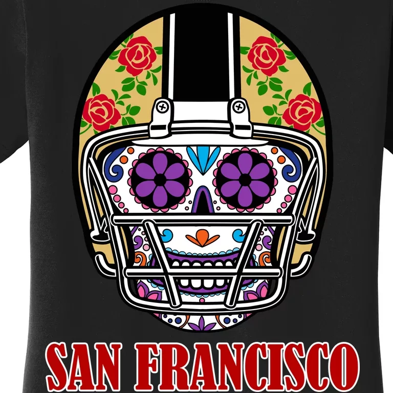 San Francisco Sugar Skull Football Fan Women's T-Shirt