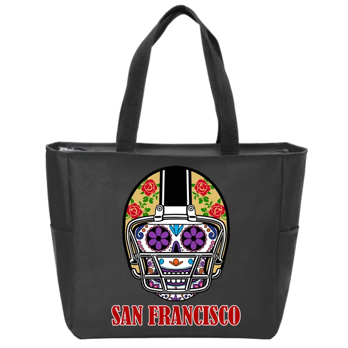 San Francisco Sugar Skull Football Fan Zip Tote Bag