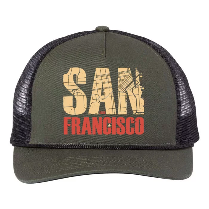 San Francisco Vintage Emblem Retro Rope Trucker Hat Cap