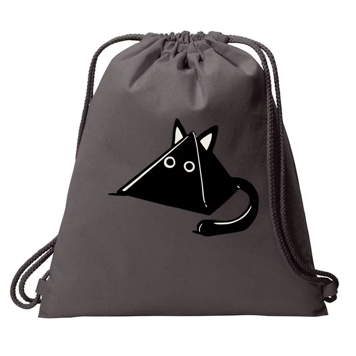 Subtle Anime Nichijou Pyramid Cat White Highlight Version Drawstring Bag