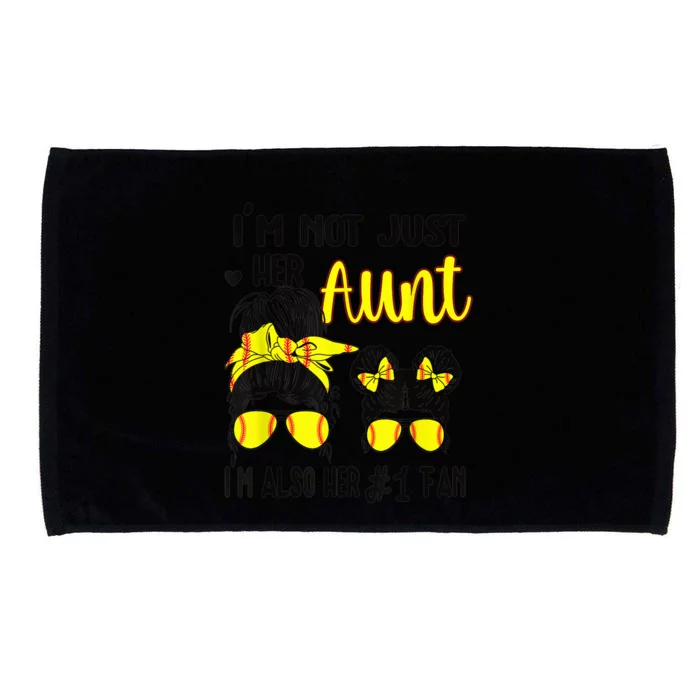 Softball Aunt Niece Fan Baseball Softball Auntie Microfiber Hand Towel