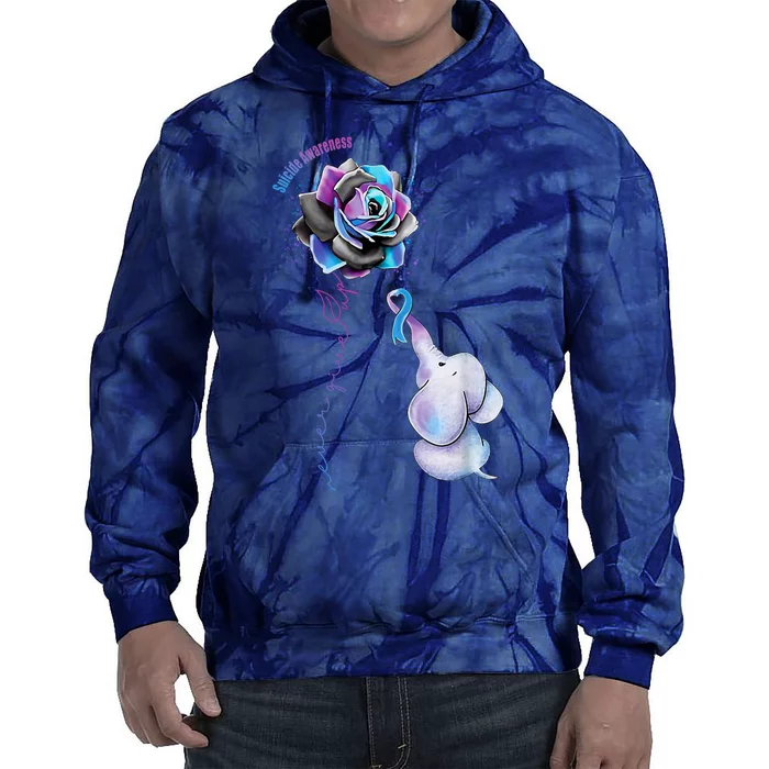 Suicide Awareness Never Give Up Elephant Tie Dye Hoodie