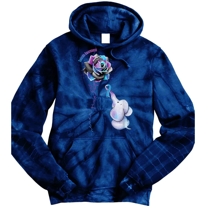 Suicide Awareness Never Give Up Elephant Tie Dye Hoodie