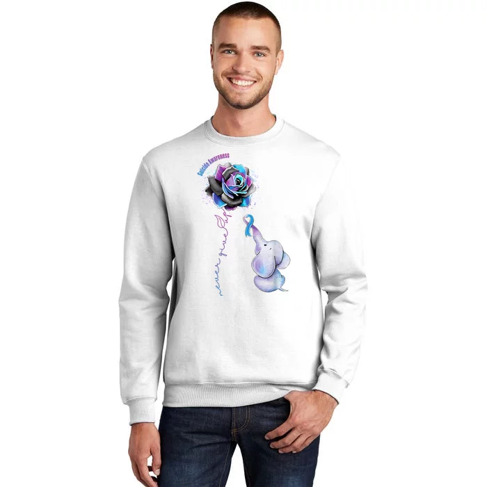 Suicide Awareness Never Give Up Elephant Sweatshirt