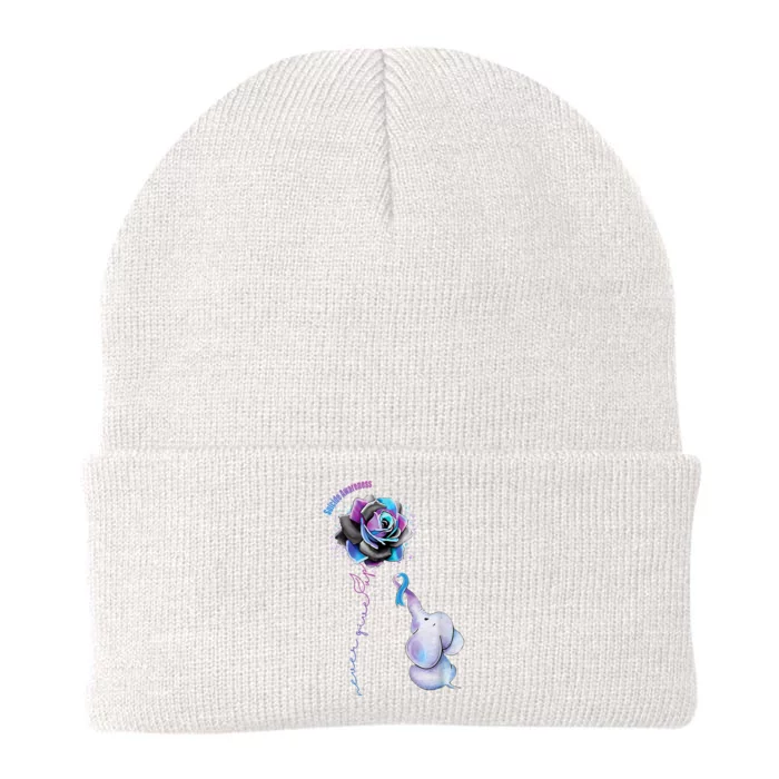 Suicide Awareness Never Give Up Elephant Knit Cap Winter Beanie