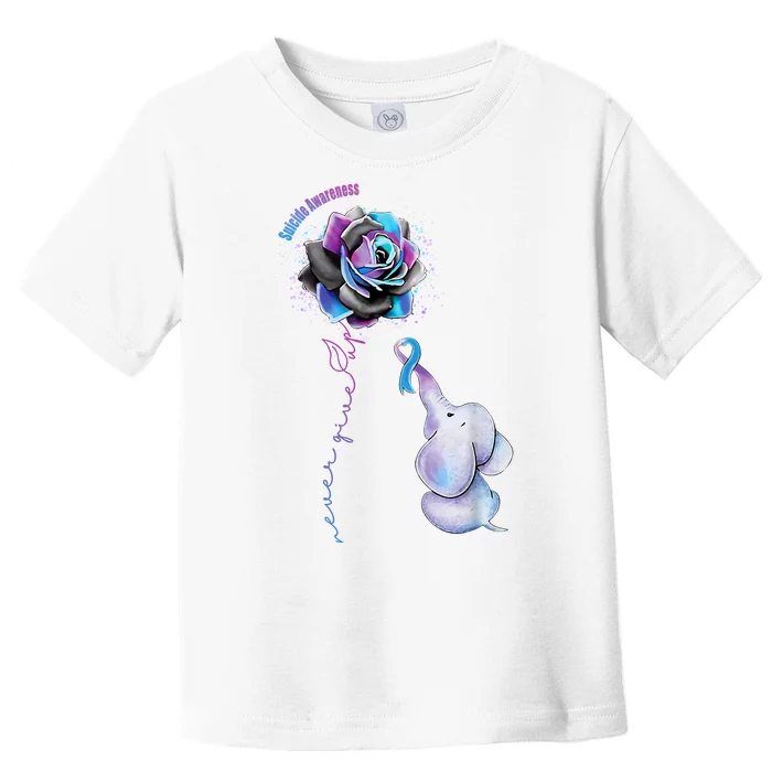 Suicide Awareness Never Give Up Elephant Toddler T-Shirt