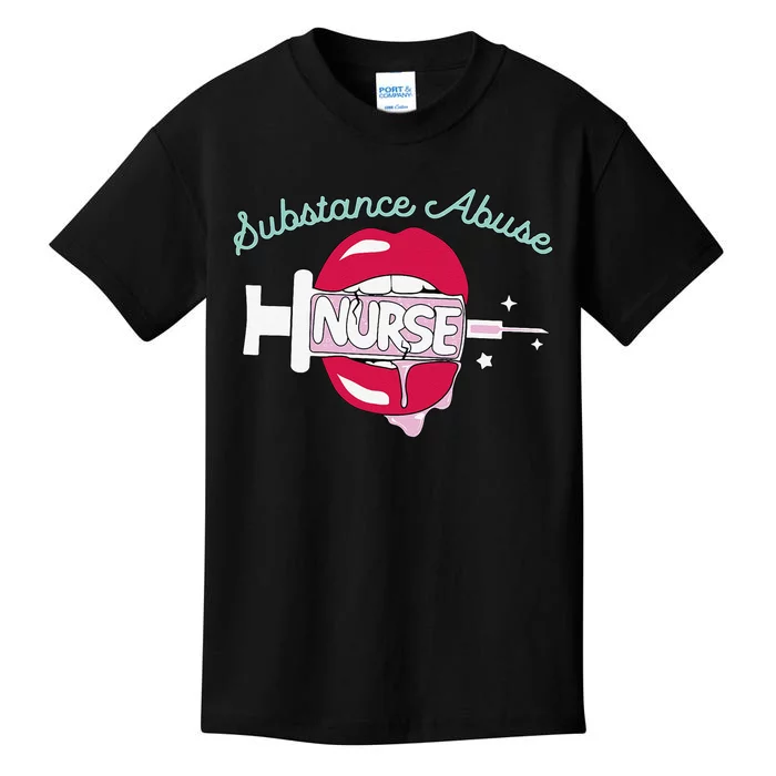 Substance Abuse Nurse Cute Rn Addiction Nursing Hot Lips Kids T-Shirt