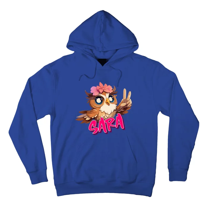 Sara Adorable Name With Cute Owl Gift Hoodie