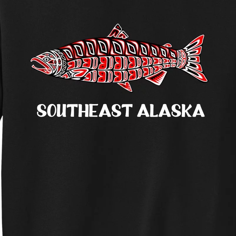 Southeast Alaska Nw Native American Indian Coho Salmon Gift Tall Sweatshirt