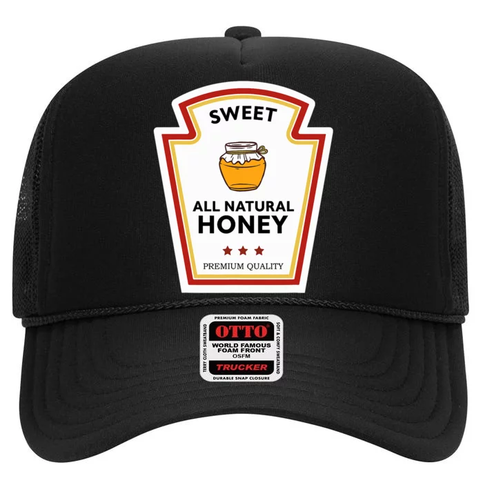 Sweet All Natural Honey Condiment Group Costume High Crown Mesh Trucker Hat